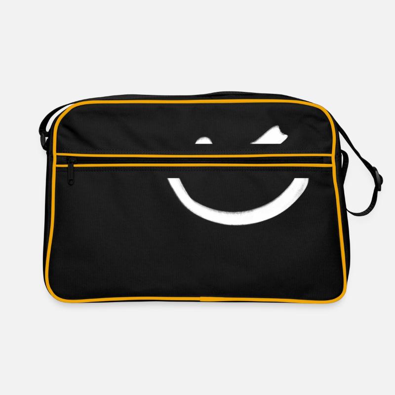 Smile wink white Retro Bag