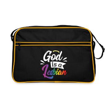 Gay Pride Schwul Lesbisch LGBT LGBTQ Geschenk - Retro Tasche - Schwarz/Gold - Vorne