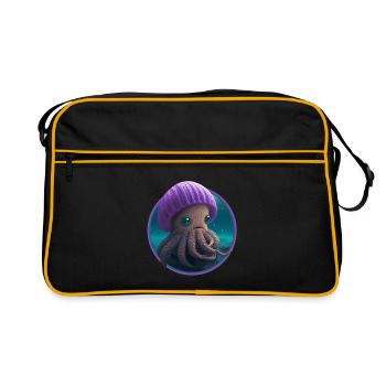 Bébé Poulpe Poulpe avec casquette - Sac Retro - noir/or - Devant