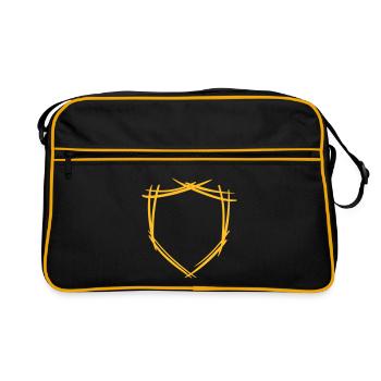 Shield / coat of arms symbol. Hand drawn. Template - Retro Bag - black/gold - Front