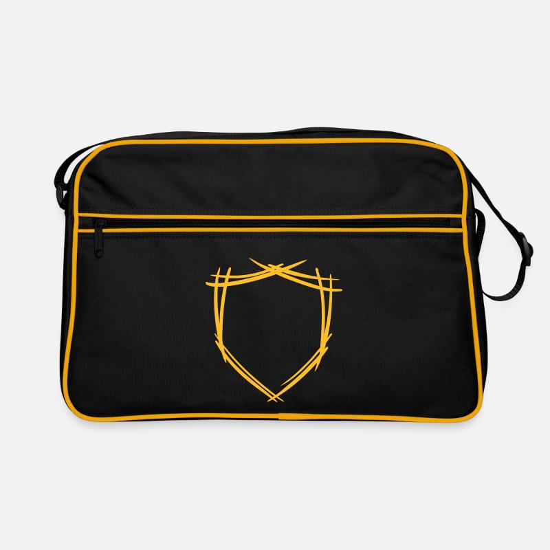 Symbole de bouclier / blason. Dessiné à la main. Modèle Sac Retro