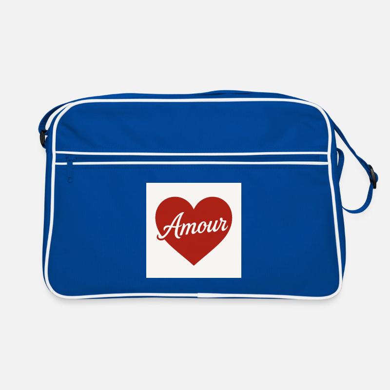 Forme de cœur aimant avec texte Amour Sac Retro