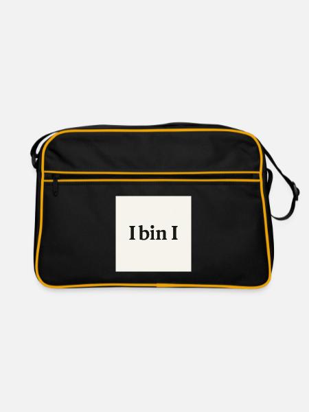 Humorous I Am I Statement Design - Retro Bag - black/gold - Front