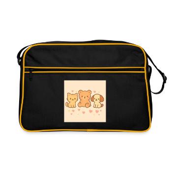Dessin de bande dessinée mignon. - Sac Retro - noir/or - Devant