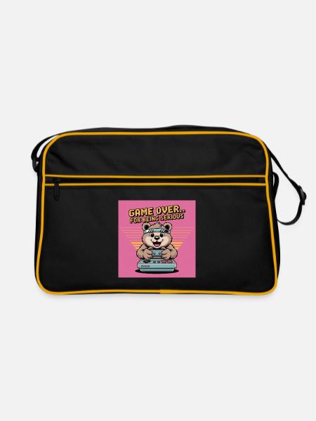 Teddy Bear Gierczak Thème rétro drôle - Sac Retro - noir/or - Devant