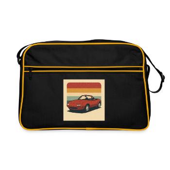 Retro Sportscar Illustration with Vintage Colors - Retro Bag - black/gold - Front
