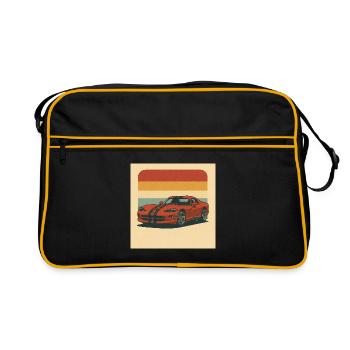 Vintage sports car with retro background - Retro Bag - black/gold - Front