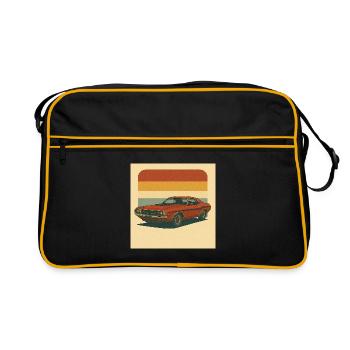 Conception rétro de muscle car sur fond vintage - Sac Retro - noir/or - Devant