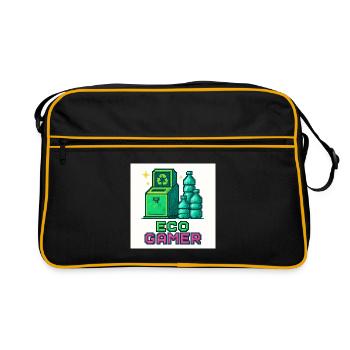 Pixel Eco Gamer Design - Retro Bag - black/gold - Front