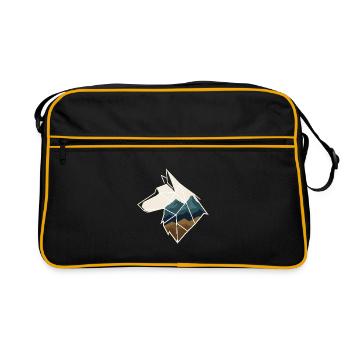Loup géométrique - Sac Retro - noir/or - Devant