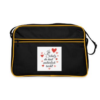 Love message with heart motifs - Retro Bag - black/gold - Front