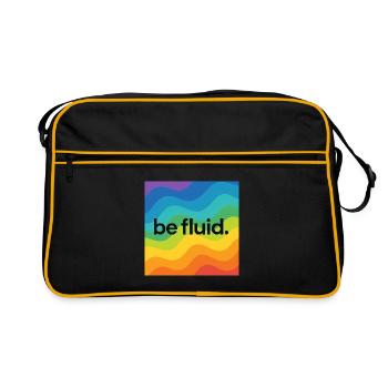 Be Fluid – LGBTQ+ Pride Design with Progressive Bo - Retro Bag - black/gold - Front