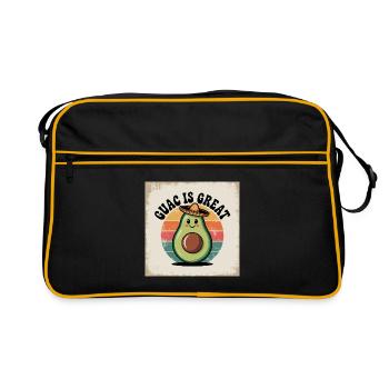 Drôle d’avocat avec chapeau mexicain - Sac Retro - noir/or - Devant