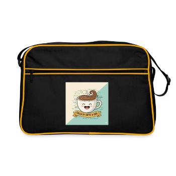 Happy Coffee Mug and Code - Retro Bag - black/gold - Front
