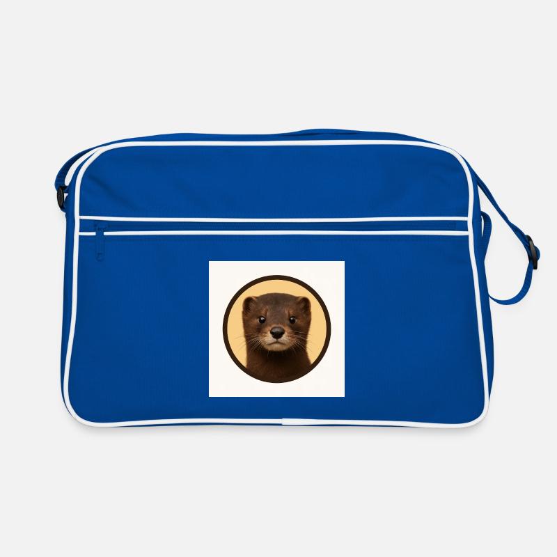 Cute Brown Bear in Circle Retro Bag