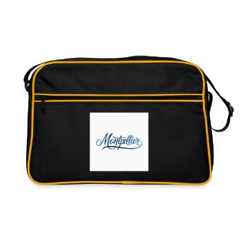 Montpellier Hand Lettering Design - Retro Bag - black/gold - Front