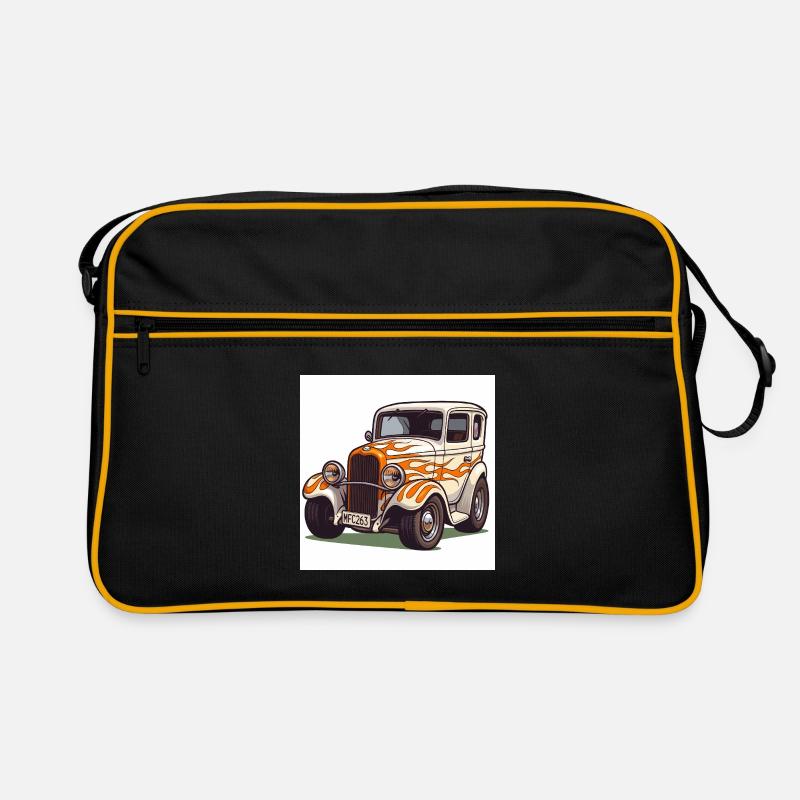 Voiture Hot Rod vintage - Sac Retro - noir/or