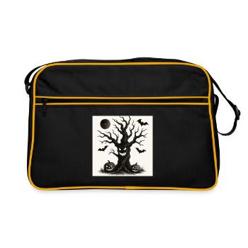Halloween spooky tree October 31 - Retro Bag - black/gold - Front