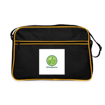 Plantpower Green Thumb Logo - Retro Bag - black/gold - Front