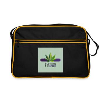 Elevate The Green Cannabis Leaf - Retro Bag - black/gold - Front