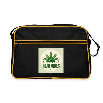 High Vibes Green Joy - Retro Bag - black/gold - Front