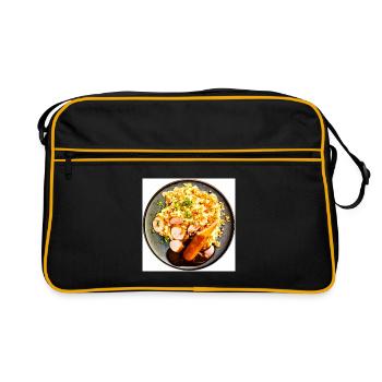 Dish with sausage and mashed potatoes - Retro Bag - black/gold - Front
