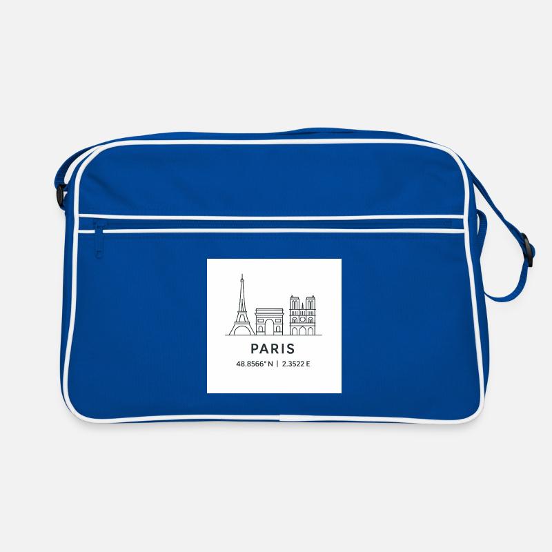Paris Linienkunst Silhouette Wahrzeichen Retro Tasche