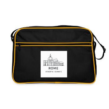 Rome Line Art Silhouette Point de repère - Sac Retro - noir/or - Devant