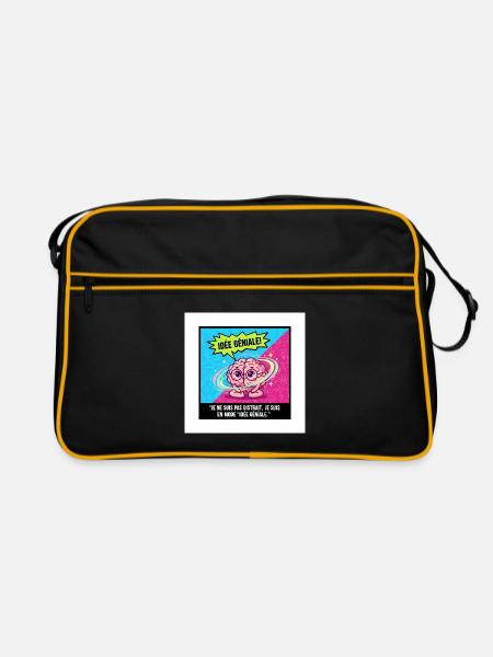 Geniale Idee Brain Pop - Retro Tasche - Schwarz/Gold - Vorne