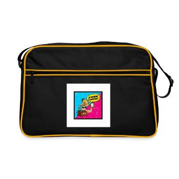 Ich werde zum klassischen Pop-Retro - Retro Tasche - Schwarz/Gold - Vorne