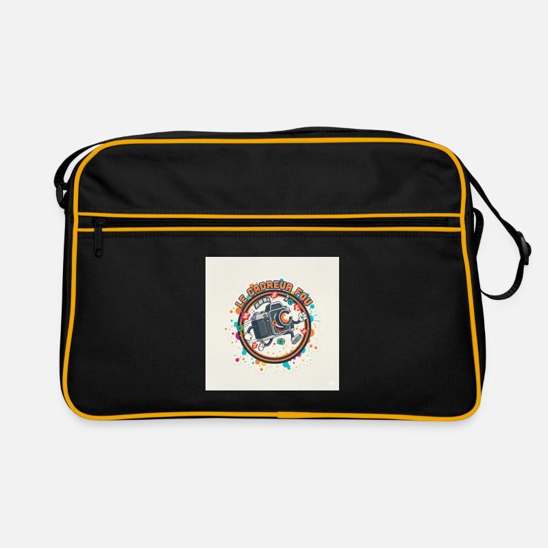 Der verrückte Kameramann Lachende Kamera - Retro Tasche - Schwarz/Gold