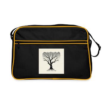 Linogravure de l’arbre urbain « Croquis du Gris » - Sac Retro - noir/or - Devant