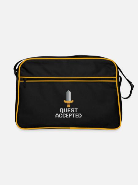 Quest Accepted Pixel Sword - Retro Bag - black/gold