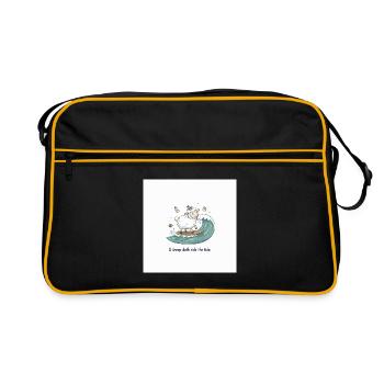 Surfing Sheep - Retro Bag - black/gold - Front