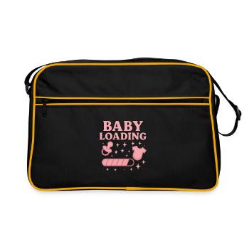 Graphique de chargement bébé – Tétine et Étoiles de couches - Sac Retro - noir/or - Devant