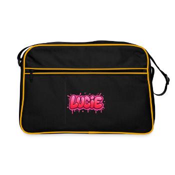 Graffiti Lucie Name Gift Ideal Printable On - Retro Bag - black/gold - Front