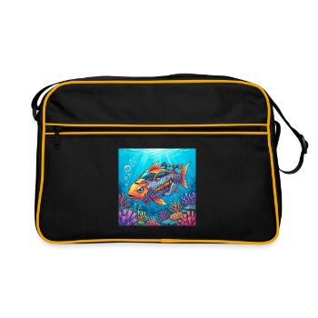 Tuning Fish - Retro Bag - black/gold - Front