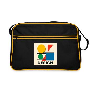 Géométrie Bauhaus Composition colorée - Sac Retro - noir/or - Devant