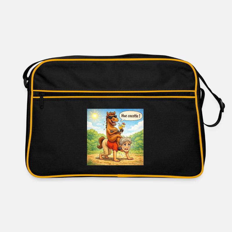 Umkehr der Pferde- und Männerrollen - Retro Tasche - Schwarz/Gold