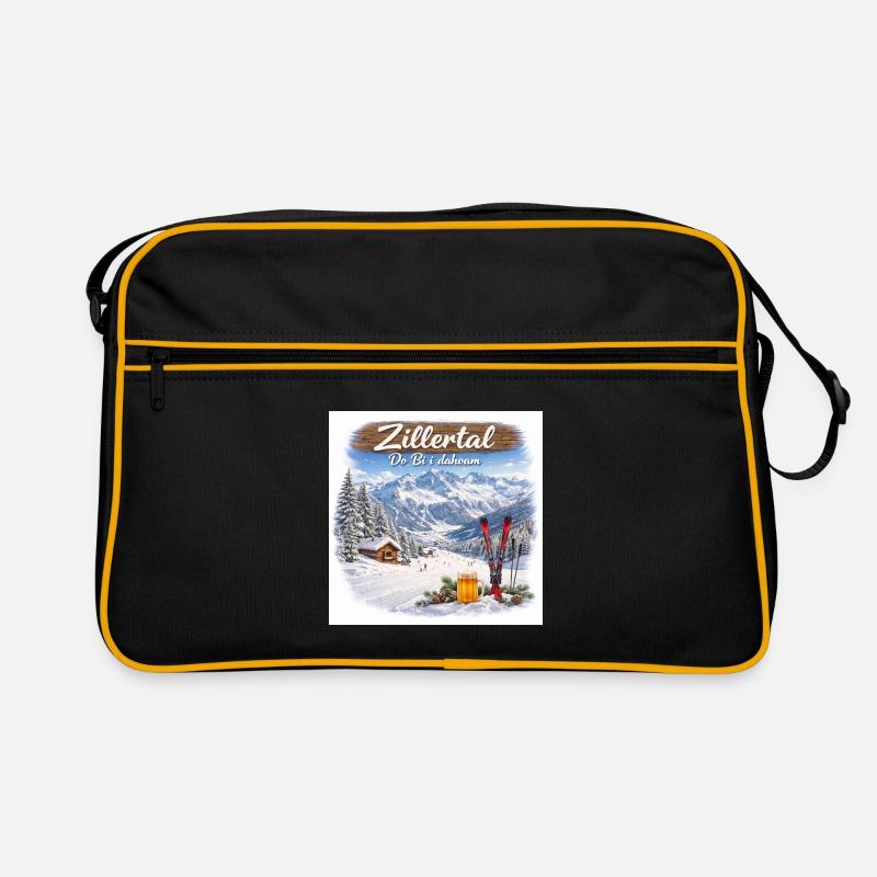 Dahoam Zillertal - Retro Tasche - Schwarz/Gold