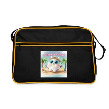 Lama Relax Plage Lunettes Bleues - Sac Retro - noir/or - Devant