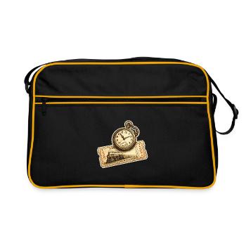 Historical Clock Locomotive - Retro Bag - black/gold - Front