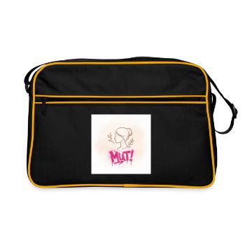 Courage ! Silhouette de femme graffite - Sac Retro - noir/or - Devant