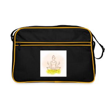 Posture Meditation Illustration - Retro Bag - black/gold - Front