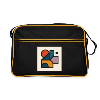 Formes Géométriques Contrastées - Sac Retro - noir/or - Devant