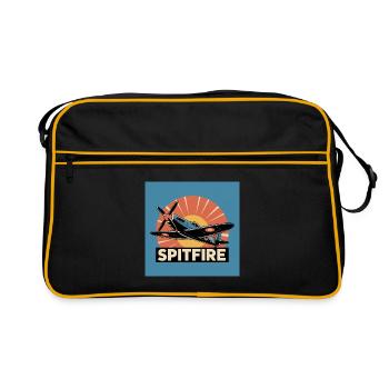Spitfire Retro Aviation Print - Retro Bag - black/gold - Front