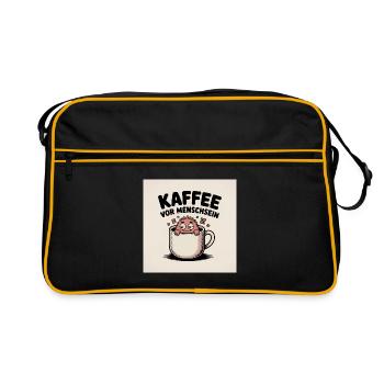 Dessin animé Coffee Before Being Human - Sac Retro - noir/or - Devant