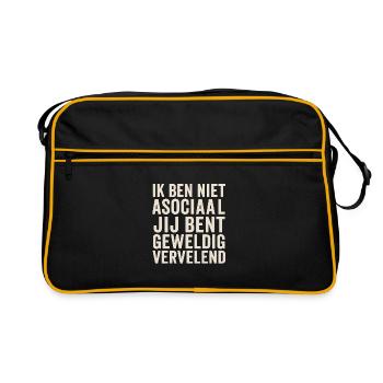 Je ne suis pas antisocial, tu es très agaçant - Sac Retro - noir/or - Devant