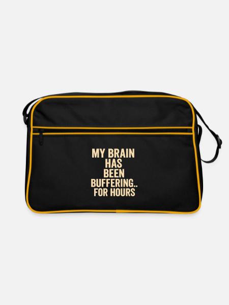 Mème du cerveau tampon - Sac Retro - noir/or - Devant