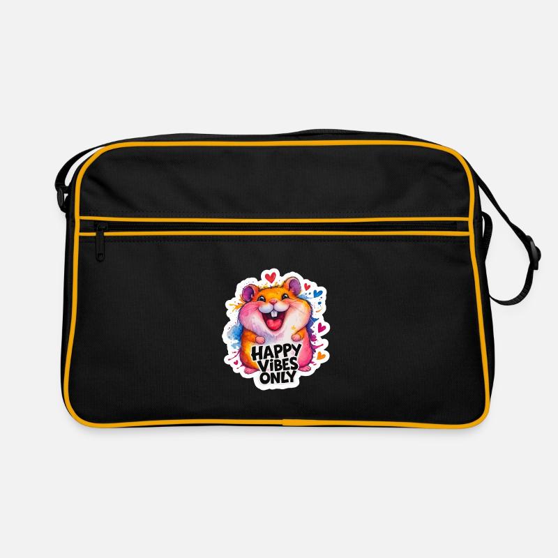Hamster Happy Vibes Bunt Retro Tasche